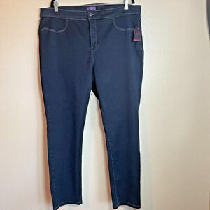 NYDJ Women Legging Jeans Dark Blue Stretch Denim Size 22W Lift Tuck Technology